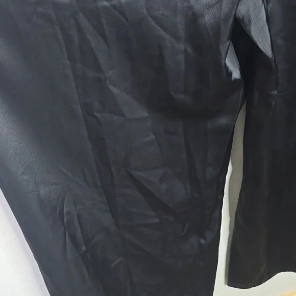 Disturbia Pintuck Rufflw Black Long Sleeve Ruffle- Jumpsuit Size 12 Belt Missing - Picture 12 of 13